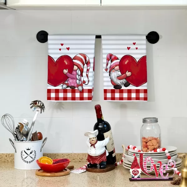 ARKENY Valentine Day Kitchen Towels Red Heart Dish Towels 18x26 Inch Ultra Absorbent Wedding Drying Cloth Gnome Sign Hand Towel for Valentine Decorations Set of 2ARKENY Valentine Day Kitchen Towels Red Heart Dish Towels 18x26 Inch Ultra Absorbent Wedding Drying Cloth Gnome Sign Hand Towel for Valentine Decorations Set of 2