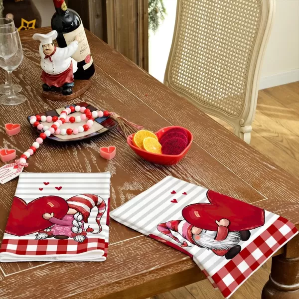 ARKENY Valentine Day Kitchen Towels Red Heart Dish Towels 18x26 Inch Ultra Absorbent Wedding Drying Cloth Gnome Sign Hand Towel for Valentine Decorations Set of 2ARKENY Valentine Day Kitchen Towels Red Heart Dish Towels 18x26 Inch Ultra Absorbent Wedding Drying Cloth Gnome Sign Hand Towel for Valentine Decorations Set of 2