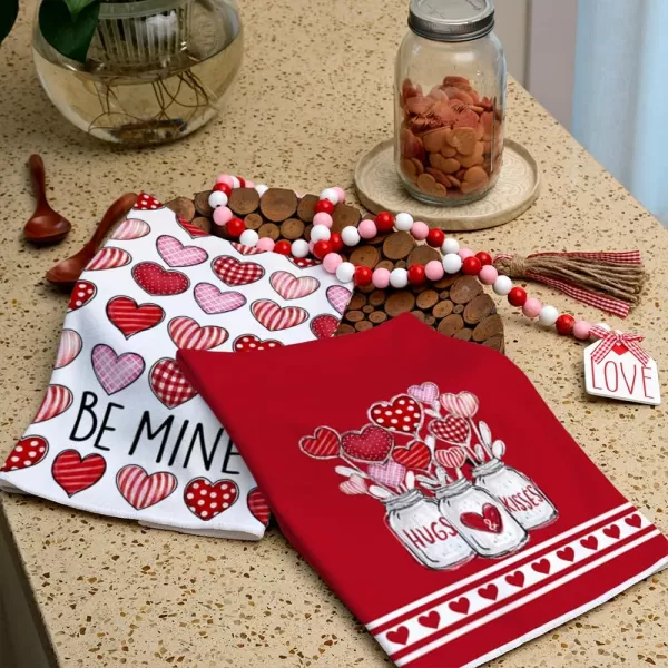 ARKENY Valentine Day Kitchen Towels Set of 2Heart Balloon Vase Love Dish Towels 18x26 Inch Drying DishclothFarmhouse Home Wedding Decoration AD160ARKENY Valentine Day Kitchen Towels Set of 2Heart Balloon Vase Love Dish Towels 18x26 Inch Drying DishclothFarmhouse Home Wedding Decoration AD160