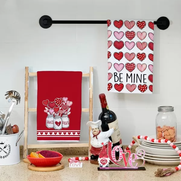 ARKENY Valentine Day Kitchen Towels Set of 2Heart Balloon Vase Love Dish Towels 18x26 Inch Drying DishclothFarmhouse Home Wedding Decoration AD160ARKENY Valentine Day Kitchen Towels Set of 2Heart Balloon Vase Love Dish Towels 18x26 Inch Drying DishclothFarmhouse Home Wedding Decoration AD160