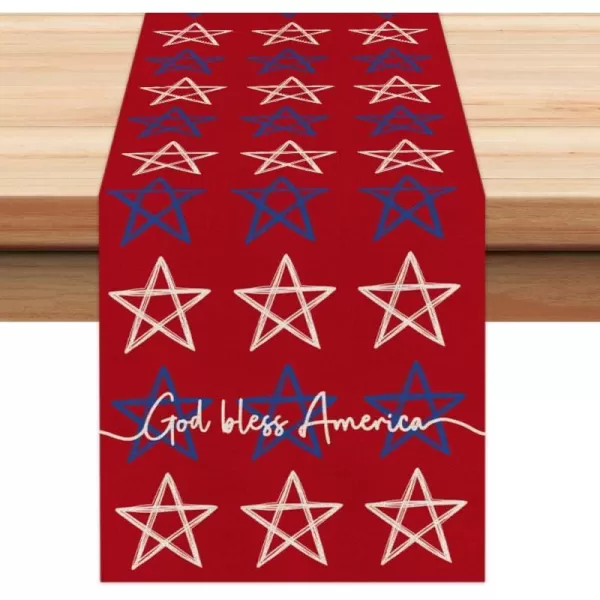 4th of July Decorations Table Runners 13x72 Inches Memorial Day American Flag Stars and Stripes Patriotic God Bless America Freedom Liberty Independence Day Decor AT2074th of July Decorations Table Runners 13x72 Inches Memorial Day American Flag Stars and Stripes Patriotic God Bless America Freedom Liberty Independence Day Decor AT207