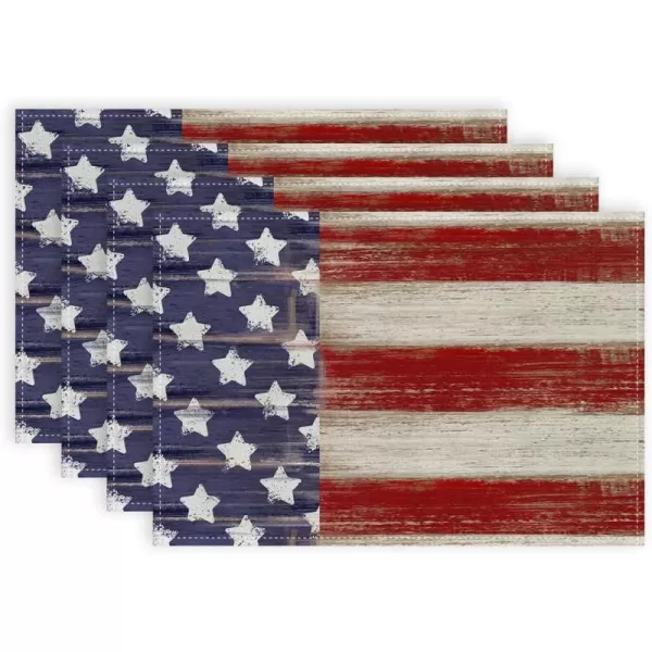 ARKENY 4th of July Memorial Day Table Runner 13x120 Inches Star American Flag Holiday Farmhouse Stripe Burlap Indoor Kitchen Dining Patriotic Independence Table Decorations for Home Party AT220120Red