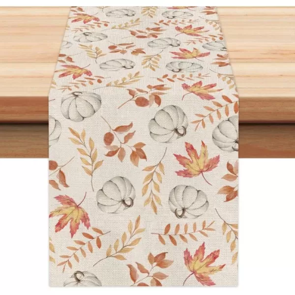 ARKENY Fall Thanksgiving Placemats 12x18 Inches Set of 4Pumpkin Maple Leaf Seasonal Burlap Farmhouse Indoor Kitchen Dining Table Decoration for Home Party AP26018Orange Table runner 13X72