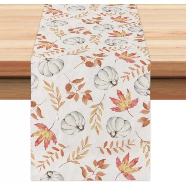 ARKENY Fall Thanksgiving Placemats 12x18 Inches Set of 4Pumpkin Maple Leaf Seasonal Burlap Farmhouse Indoor Kitchen Dining Table Decoration for Home Party AP26018Orange Table runner 13X36