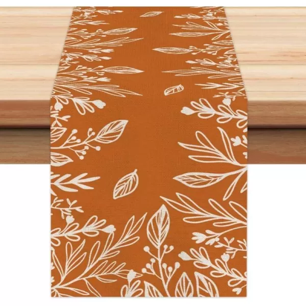 ARKENY Fall Thanksgiving Table Runner 13x72 InchesOrange LeavesSeasonal Burlap Farmhouse Indoor Autumn Table Runner for Home AT27172table runner 13X72 inch