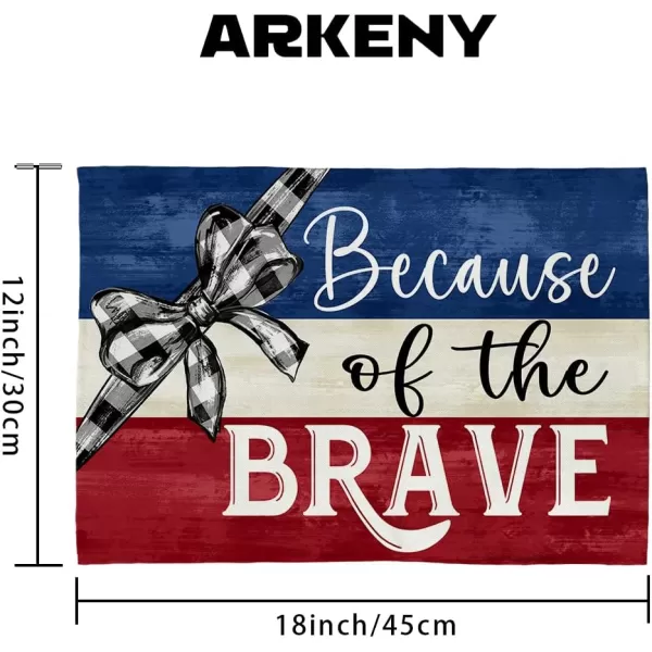 ARKENY 4th of July Decorations Black Bowknot Placemats 12x18 Inches Memorial Day Patriotic Because of Brave Sign Place mats Independence Day Decor AP26218ARKENY 4th of July Decorations Black Bowknot Placemats 12x18 Inches Memorial Day Patriotic Because of Brave Sign Place mats Independence Day Decor AP26218