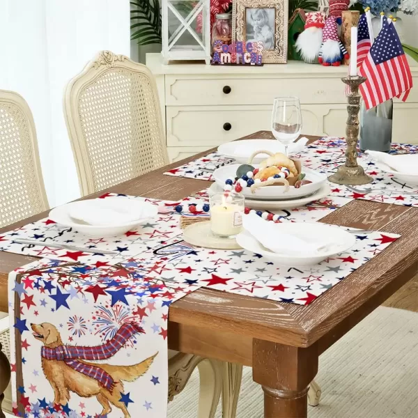 ARKENY 4th of July Decorations Red Star Placemats 12x18 Inches Memorial Day Patriotic America Sign Place mats Independence Day Decor AP28118ARKENY 4th of July Decorations Red Star Placemats 12x18 Inches Memorial Day Patriotic America Sign Place mats Independence Day Decor AP28118