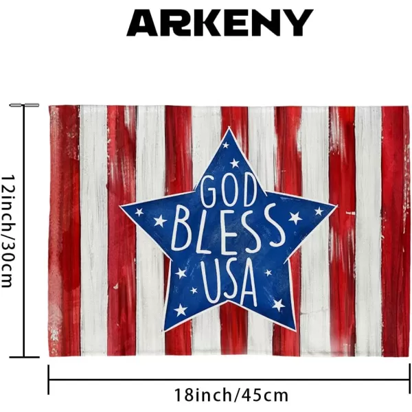 ARKENY 4th of July Decorations Star Placemats 12x18 Inches Memorial Day Patriotic Red Stripe Glod Bless USA Sign Place mats Independence Day Decor AP26518ARKENY 4th of July Decorations Star Placemats 12x18 Inches Memorial Day Patriotic Red Stripe Glod Bless USA Sign Place mats Independence Day Decor AP26518