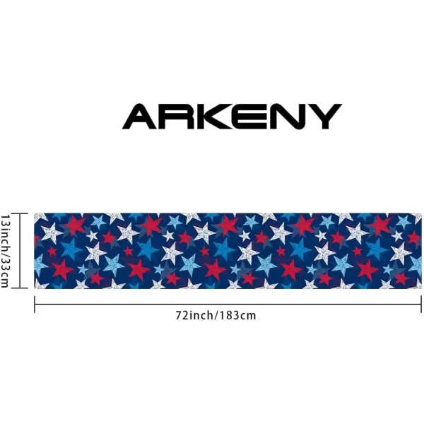 ARKENY 4th of July Decorations Watercolor Star Placemats 12x18 Inches Memorial Day Patriotic Red Place mats Independence Day Decor AP28718Blue 13X72