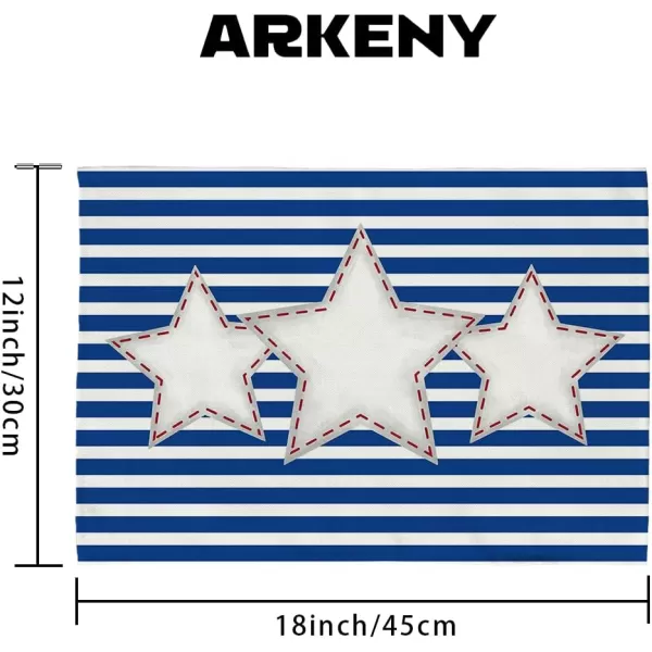 ARKENY 4th of July Decorations White Star Placemats 12x18 Inches Memorial Day Patriotic Blue Stripes Place mats Independence Day Decor AP27418ARKENY 4th of July Decorations White Star Placemats 12x18 Inches Memorial Day Patriotic Blue Stripes Place mats Independence Day Decor AP27418
