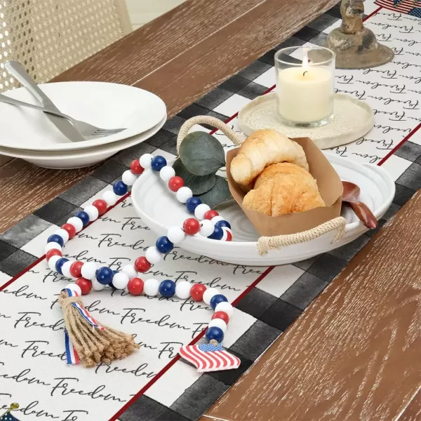 ARKENY 4th of July Patriotic Table Runner 72 Inches Black Buffalo Check Boots American Independence Day Holiday Home Coffee Table Dining Farmhouse Party Tabletop Decoration AT42372ARKENY 4th of July Patriotic Table Runner 72 Inches Black Buffalo Check Boots American Independence Day Holiday Home Coffee Table Dining Farmhouse Party Tabletop Decoration AT42372