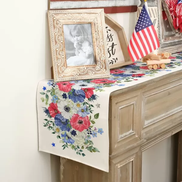 ARKENY 4th of July Patriotic Table Runner 72 Inches Red Floral Leaves American Independence Day Holiday Home Coffee Table Dining Farmhouse Party Tabletop Decoration AT42672ARKENY 4th of July Patriotic Table Runner 72 Inches Red Floral Leaves American Independence Day Holiday Home Coffee Table Dining Farmhouse Party Tabletop Decoration AT42672