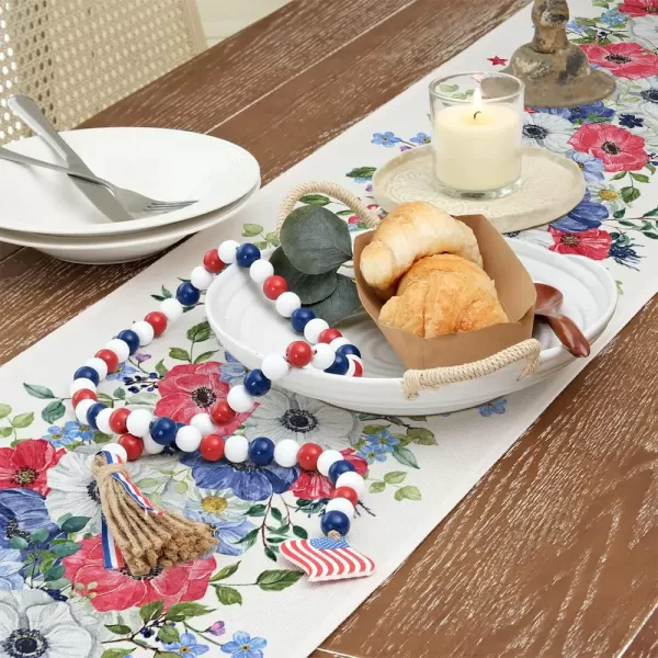 ARKENY 4th of July Patriotic Table Runner 72 Inches Red Floral Leaves American Independence Day Holiday Home Coffee Table Dining Farmhouse Party Tabletop Decoration AT42672ARKENY 4th of July Patriotic Table Runner 72 Inches Red Floral Leaves American Independence Day Holiday Home Coffee Table Dining Farmhouse Party Tabletop Decoration AT42672