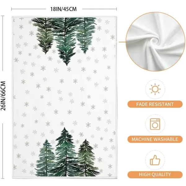 ARKENY Christmas Kitchen Towels Set of 2Green Xmas Tree Snowflake Dish Towels 18x26 Inch Drying DishclothFarmhouse Home Decoration AD135Green Xmas Tree Two Piece