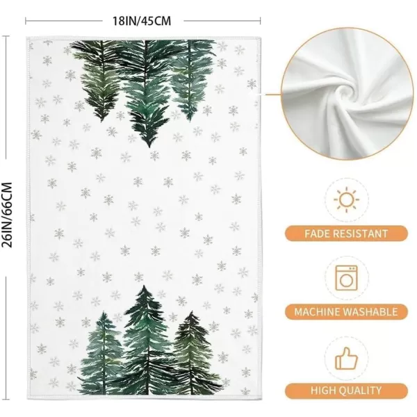 ARKENY Christmas Kitchen Towels Set of 2Green Xmas Tree Snowflake Dish Towels 18x26 Inch Drying DishclothFarmhouse Home Decoration AD135Green Xmas Tree