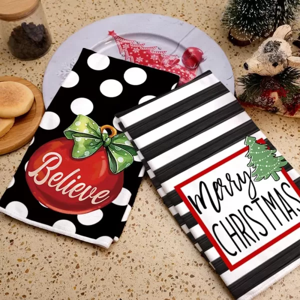 ARKENY Christmas Kitchen Towels Set of 2Red Jar Gingerbread Man Xmas Dish Towels 18x26 InchHoilday Farmhouse Home Decoration AD095Black