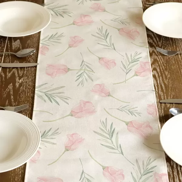 ARKENY Easter Bunny Floral Placemats 12X18 Inches Set of 4Rabbit Home Dining Indoor Spring Holiday Farmhouse Tabletop Decor AP246table runner 13X108