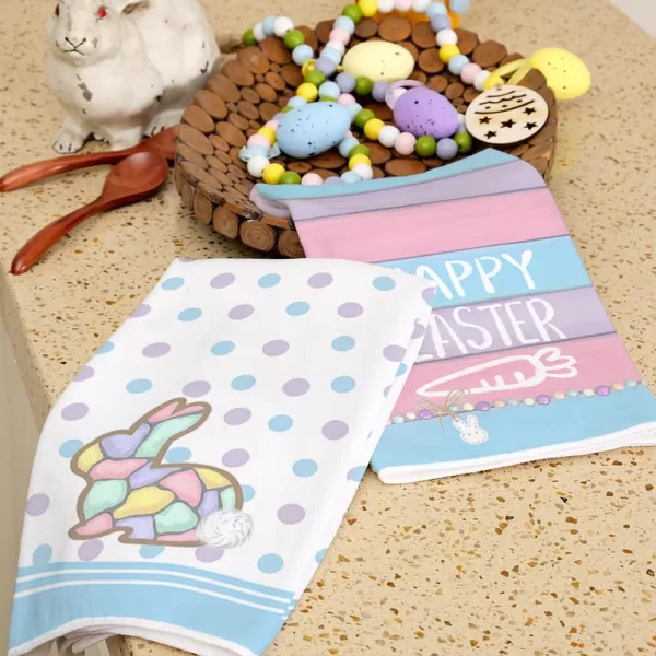 ARKENY Easter Kitchen Towels Set of 2Blue Polka Dot Bunny Happy Easter Dish Towels 18x26 Inch Drying DishclothFarmhouse Holiday Seasonal Spring Decorations AD255ARKENY Easter Kitchen Towels Set of 2Blue Polka Dot Bunny Happy Easter Dish Towels 18x26 Inch Drying DishclothFarmhouse Holiday Seasonal Spring Decorations AD255