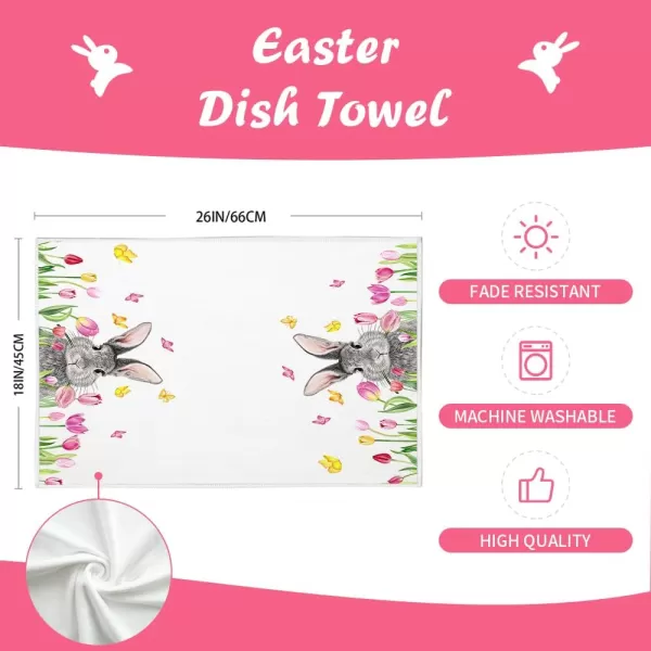 ARKENY Easter Kitchen Towels Set of 2Floral Bunny Butterfly Dish Towels 18x26 Inch Drying DishclothFarmhouse Holiday Seasonal Spring Decorations AD261ARKENY Easter Kitchen Towels Set of 2Floral Bunny Butterfly Dish Towels 18x26 Inch Drying DishclothFarmhouse Holiday Seasonal Spring Decorations AD261