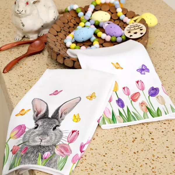 ARKENY Easter Kitchen Towels Set of 2Floral Bunny Butterfly Dish Towels 18x26 Inch Drying DishclothFarmhouse Holiday Seasonal Spring Decorations AD261ARKENY Easter Kitchen Towels Set of 2Floral Bunny Butterfly Dish Towels 18x26 Inch Drying DishclothFarmhouse Holiday Seasonal Spring Decorations AD261