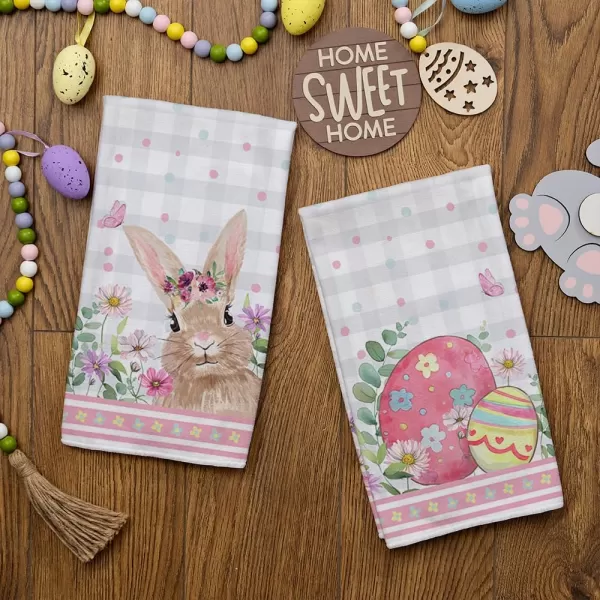 ARKENY Easter Kitchen Towels Set of 2Grey Buffalo Plaid Bunny Floral Pink Eggs Dish Towels 18x26 Inch Drying DishclothFarmhouse Home Seasonal Decorations AD189ARKENY Easter Kitchen Towels Set of 2Grey Buffalo Plaid Bunny Floral Pink Eggs Dish Towels 18x26 Inch Drying DishclothFarmhouse Home Seasonal Decorations AD189