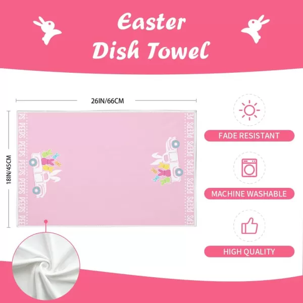 ARKENY Easter Kitchen Towels Set of 2Pink Bunny Truck Peeps Dish Towels 18x26 Inch Drying DishclothFarmhouse Holiday Seasonal Spring Decorations AD252ARKENY Easter Kitchen Towels Set of 2Pink Bunny Truck Peeps Dish Towels 18x26 Inch Drying DishclothFarmhouse Holiday Seasonal Spring Decorations AD252