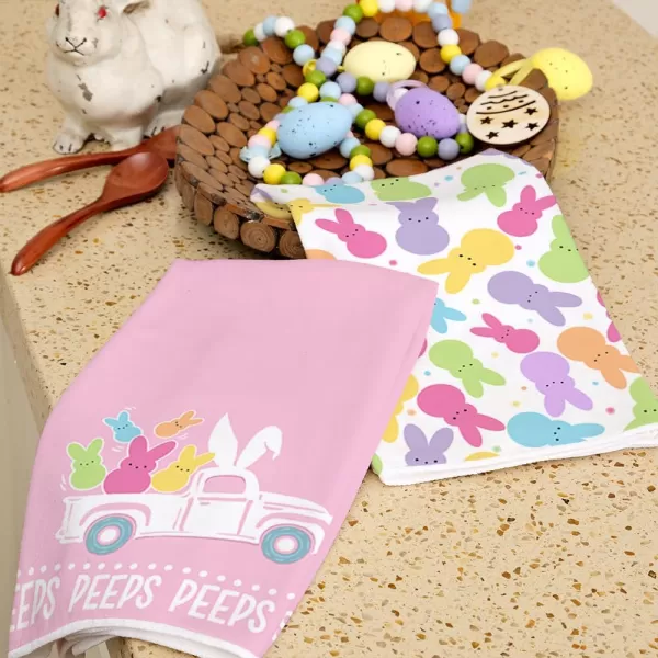 ARKENY Easter Kitchen Towels Set of 2Pink Bunny Truck Peeps Dish Towels 18x26 Inch Drying DishclothFarmhouse Holiday Seasonal Spring Decorations AD252ARKENY Easter Kitchen Towels Set of 2Pink Bunny Truck Peeps Dish Towels 18x26 Inch Drying DishclothFarmhouse Holiday Seasonal Spring Decorations AD252