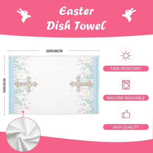 ARKENY Easter Kitchen Towels Set of 2Pink Flower Cross Bunny Dish Towels 18x26 Inch Drying DishclothFarmhouse Holiday Seasonal Spring Decorations AD257ARKENY Easter Kitchen Towels Set of 2Pink Flower Cross Bunny Dish Towels 18x26 Inch Drying DishclothFarmhouse Holiday Seasonal Spring Decorations AD257