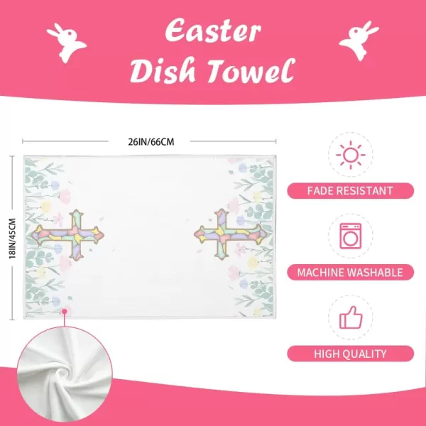 ARKENY Easter Kitchen Towels Set of 2Pink Flower Cross He is Risen Dish Towels 18x26 Inch Drying DishclothFarmhouse Holiday Seasonal Spring Decorations AD256ARKENY Easter Kitchen Towels Set of 2Pink Flower Cross He is Risen Dish Towels 18x26 Inch Drying DishclothFarmhouse Holiday Seasonal Spring Decorations AD256