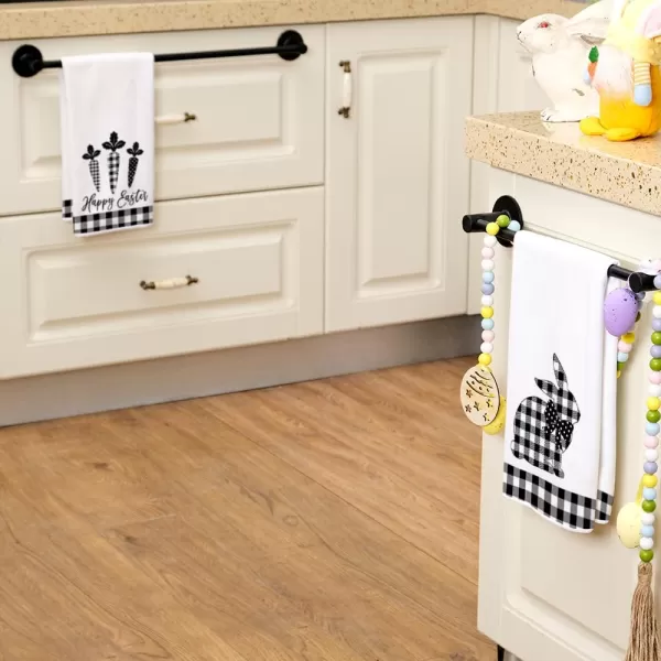 ARKENY Easter Kitchen Towels for Easter Decor Black Buffalo Plaid Check Bunny Dish Towels 18x26 Inch Bar Drying Cloth Carrot Hand Towel for Kitchen Bathroom Party Easter Decorations Set of 2ARKENY Easter Kitchen Towels for Easter Decor Black Buffalo Plaid Check Bunny Dish Towels 18x26 Inch Bar Drying Cloth Carrot Hand Towel for Kitchen Bathroom Party Easter Decorations Set of 2