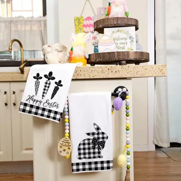 ARKENY Easter Kitchen Towels for Easter Decor Black Buffalo Plaid Check Bunny Dish Towels 18x26 Inch Bar Drying Cloth Carrot Hand Towel for Kitchen Bathroom Party Easter Decorations Set of 2ARKENY Easter Kitchen Towels for Easter Decor Black Buffalo Plaid Check Bunny Dish Towels 18x26 Inch Bar Drying Cloth Carrot Hand Towel for Kitchen Bathroom Party Easter Decorations Set of 2