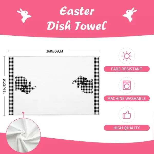 ARKENY Easter Kitchen Towels for Easter Decor Black Buffalo Plaid Check Bunny Dish Towels 18x26 Inch Bar Drying Cloth Carrot Hand Towel for Kitchen Bathroom Party Easter Decorations Set of 2ARKENY Easter Kitchen Towels for Easter Decor Black Buffalo Plaid Check Bunny Dish Towels 18x26 Inch Bar Drying Cloth Carrot Hand Towel for Kitchen Bathroom Party Easter Decorations Set of 2
