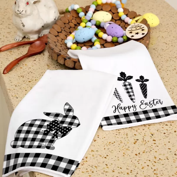 ARKENY Easter Kitchen Towels for Easter Decor Black Buffalo Plaid Check Bunny Dish Towels 18x26 Inch Bar Drying Cloth Carrot Hand Towel for Kitchen Bathroom Party Easter Decorations Set of 2ARKENY Easter Kitchen Towels for Easter Decor Black Buffalo Plaid Check Bunny Dish Towels 18x26 Inch Bar Drying Cloth Carrot Hand Towel for Kitchen Bathroom Party Easter Decorations Set of 2