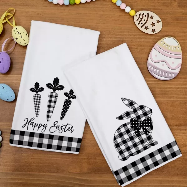 ARKENY Easter Kitchen Towels for Easter Decor Black Buffalo Plaid Check Bunny Dish Towels 18x26 Inch Bar Drying Cloth Carrot Hand Towel for Kitchen Bathroom Party Easter Decorations Set of 2ARKENY Easter Kitchen Towels for Easter Decor Black Buffalo Plaid Check Bunny Dish Towels 18x26 Inch Bar Drying Cloth Carrot Hand Towel for Kitchen Bathroom Party Easter Decorations Set of 2
