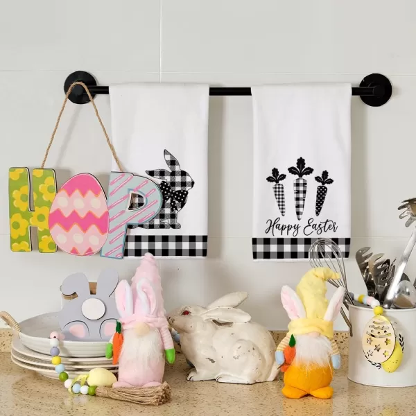 ARKENY Easter Kitchen Towels for Easter Decor Black Buffalo Plaid Check Bunny Dish Towels 18x26 Inch Bar Drying Cloth Carrot Hand Towel for Kitchen Bathroom Party Easter Decorations Set of 2ARKENY Easter Kitchen Towels for Easter Decor Black Buffalo Plaid Check Bunny Dish Towels 18x26 Inch Bar Drying Cloth Carrot Hand Towel for Kitchen Bathroom Party Easter Decorations Set of 2