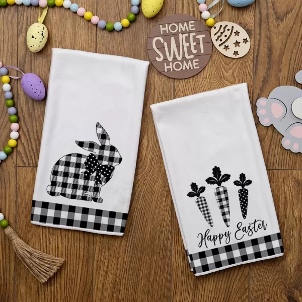 ARKENY Easter Kitchen Towels for Easter Decor Black Buffalo Plaid Check Bunny Dish Towels 18x26 Inch Bar Drying Cloth Carrot Hand Towel for Kitchen Bathroom Party Easter Decorations Set of 2ARKENY Easter Kitchen Towels for Easter Decor Black Buffalo Plaid Check Bunny Dish Towels 18x26 Inch Bar Drying Cloth Carrot Hand Towel for Kitchen Bathroom Party Easter Decorations Set of 2