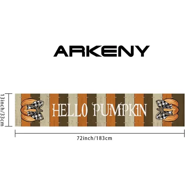 ARKENY Fall Thanksgiving Placemats 12x18 Inches Set of 4Pumpkins Seasonal Burlap Farmhouse Wood Stripe Indoor Kitchen Dining Table Autumn Decorations for Home Party AP44018Multi Color Table Runner  13X72