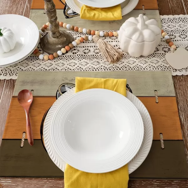 ARKENY Fall Thanksgiving Placemats 12x18 Inches Set of 4Pumpkins Seasonal Burlap Farmhouse Wood Stripe Indoor Kitchen Dining Table Autumn Decorations for Home Party AP44018Multicolor Placemats Set of 4  12X18