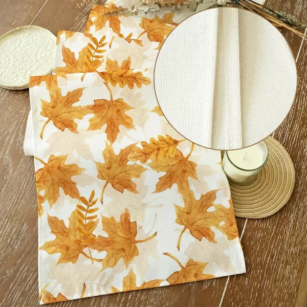 ARKENY Fall Thanksgiving Table Runner 13x72 InchesOrange Maple Leaves Thanksgiving Seasonal Burlap Farmhouse Indoor Outdoor Autumn Table Runner for HomeOrange Table Runner  13X72