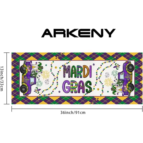 ARKENY Mardi Gras Carnival Placemats 12x18 Inches Set of 4 Truck Dwarf Fleur De Lis Seasonal Farmhouse Burlap Indoor Kitchen Dining Table Decorations for Home Party AP51318Purple Table Runner  13X36