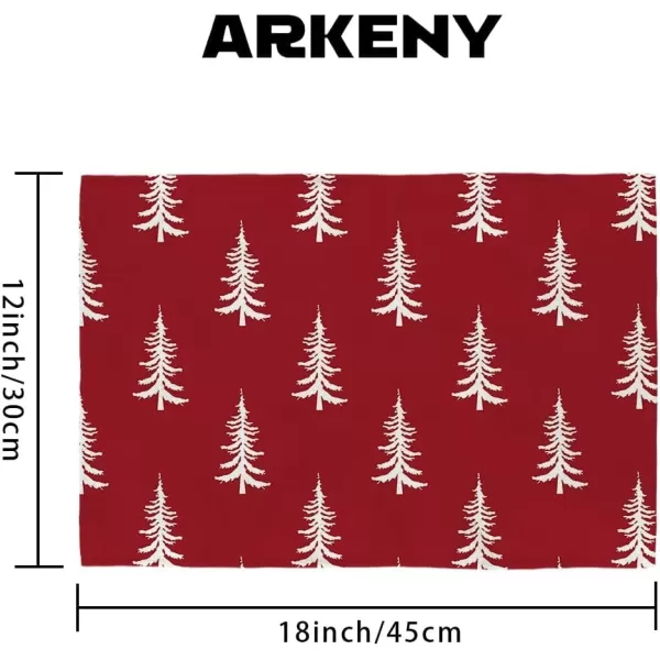 ARKENY Merry Christmas Pink Placemats 12x18 Inches Set of 4Xmas Tree Winter Seasonal Burlap Gloden Farmhouse Indoor Kitchen Dining Table Holiday Decoration for Home Party AP48018Red Placemats Set of 6  12X18