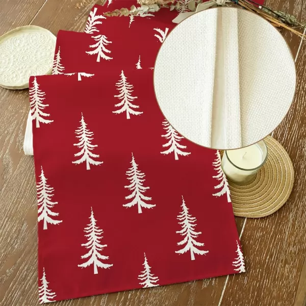 ARKENY Merry Christmas Pink Placemats 12x18 Inches Set of 4Xmas Tree Winter Seasonal Burlap Gloden Farmhouse Indoor Kitchen Dining Table Holiday Decoration for Home Party AP48018Red Table Runner  13X72