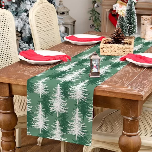 ARKENY Merry Christmas Pink Placemats 12x18 Inches Set of 4Xmas Tree Winter Seasonal Burlap Gloden Farmhouse Indoor Kitchen Dining Table Holiday Decoration for Home Party AP48018Green Table Runner  13X72