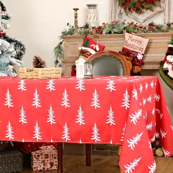 ARKENY Merry Christmas Pink Placemats 12x18 Inches Set of 4Xmas Tree Winter Seasonal Burlap Gloden Farmhouse Indoor Kitchen Dining Table Holiday Decoration for Home Party AP48018Red Tablecloth60X84