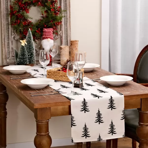 ARKENY Merry Christmas Pink Placemats 12x18 Inches Set of 4Xmas Tree Winter Seasonal Burlap Gloden Farmhouse Indoor Kitchen Dining Table Holiday Decoration for Home Party AP48018Black Table Runner  13X72