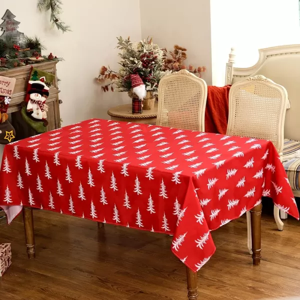 ARKENY Merry Christmas Pink Placemats 12x18 Inches Set of 4Xmas Tree Winter Seasonal Burlap Gloden Farmhouse Indoor Kitchen Dining Table Holiday Decoration for Home Party AP48018Red Tablecloth60X84