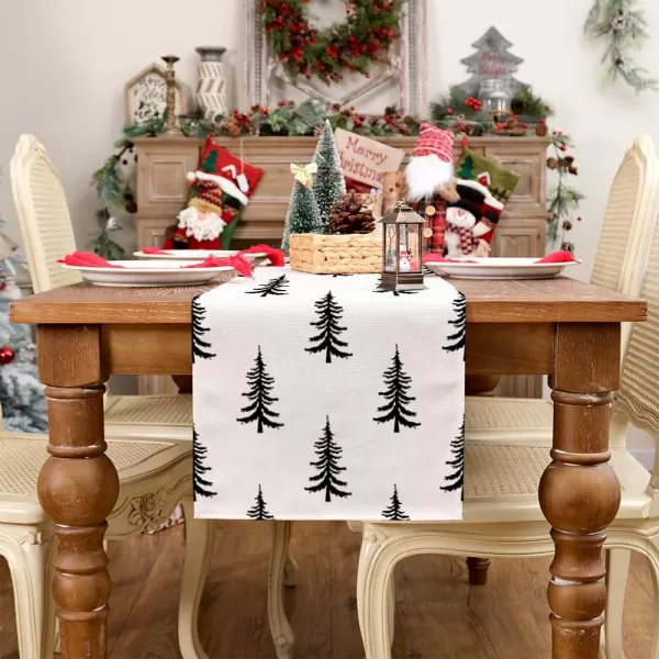 ARKENY Merry Christmas Pink Placemats 12x18 Inches Set of 4Xmas Tree Winter Seasonal Burlap Gloden Farmhouse Indoor Kitchen Dining Table Holiday Decoration for Home Party AP48018Black Table Runner  13X72