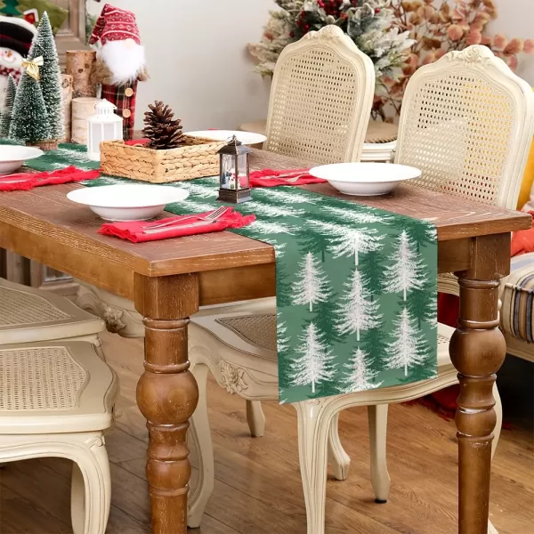 ARKENY Merry Christmas Pink Placemats 12x18 Inches Set of 4Xmas Tree Winter Seasonal Burlap Gloden Farmhouse Indoor Kitchen Dining Table Holiday Decoration for Home Party AP48018Green Table Runner  13X72