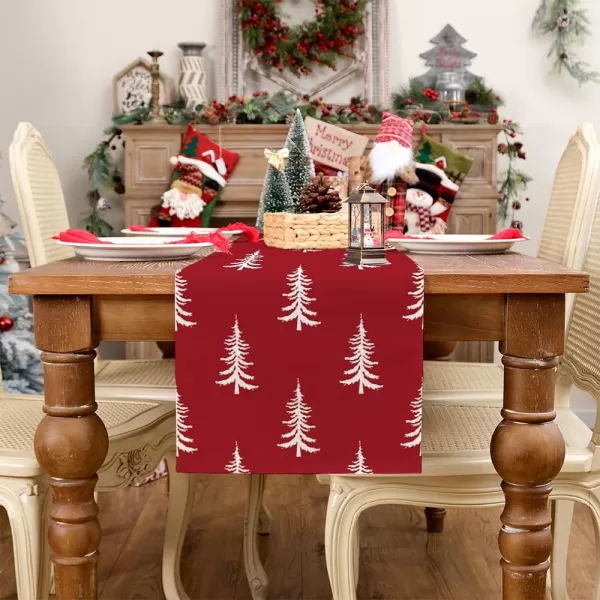 ARKENY Merry Christmas Pink Placemats 12x18 Inches Set of 4Xmas Tree Winter Seasonal Burlap Gloden Farmhouse Indoor Kitchen Dining Table Holiday Decoration for Home Party AP48018Red Table Runner  13X72