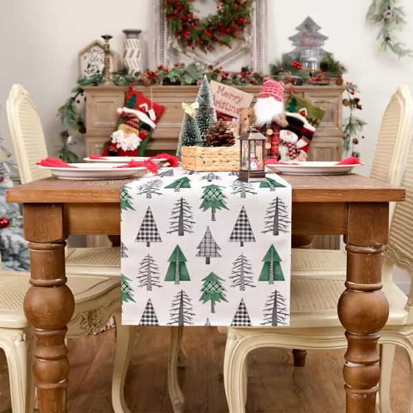 ARKENY Merry Christmas Pink Placemats 12x18 Inches Set of 4Xmas Tree Winter Seasonal Burlap Gloden Farmhouse Indoor Kitchen Dining Table Holiday Decoration for Home Party AP48018Multi Color Table Runner  13X72